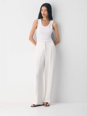 Wilfred Aritzia Limitless Pant Crepette Taupe Greige Wide Leg High Rise 10